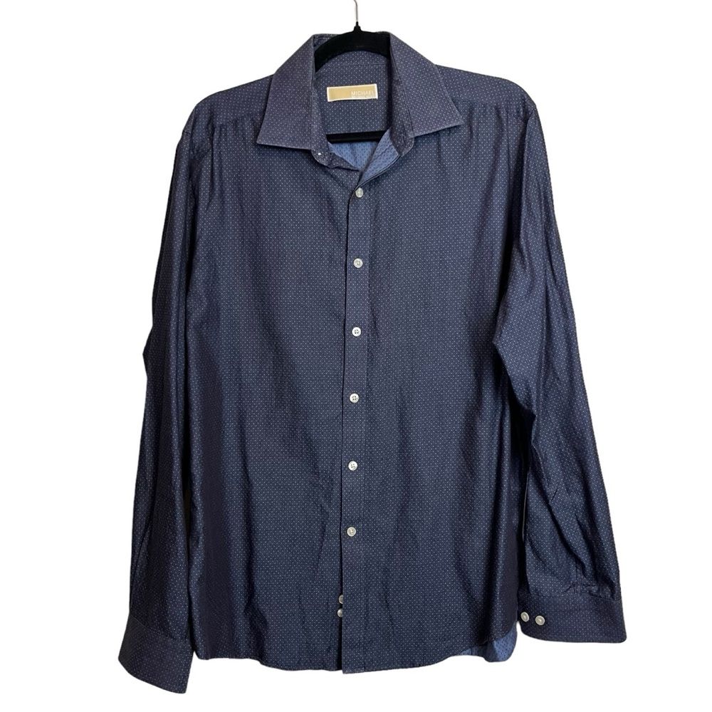 Michael Michael Kors Blue Casual Button Down Long Sleeve Size 16 Men